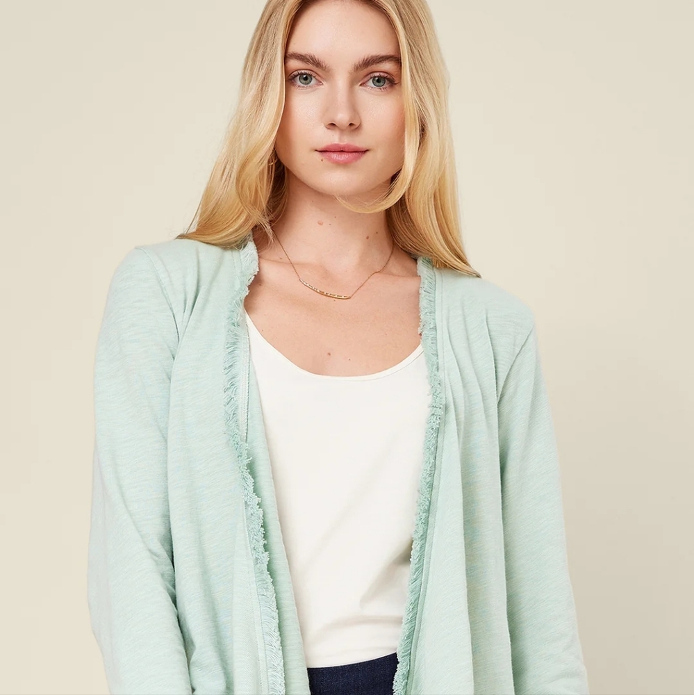 Spartina 449 Clara Convertible Light Green Cardigan - Picture 2 of 7